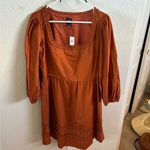 GAP burnt orange midi dress